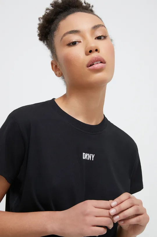 чёрный Хлопковая футболка Dkny