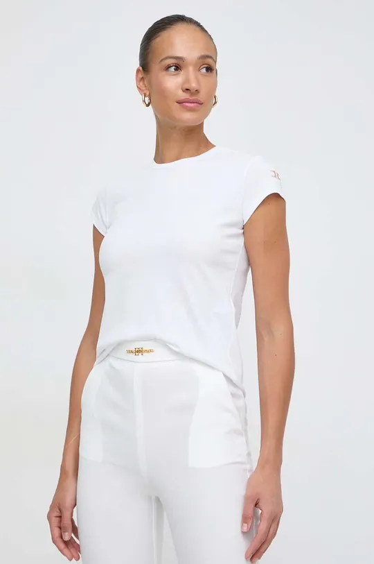 bela Bombažna kratka majica Elisabetta Franchi