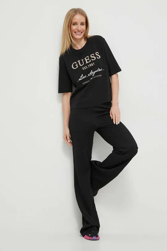 Bavlnené tričko Guess ANNEKA čierna