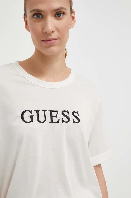 beżowy Guess t-shirt DEANA