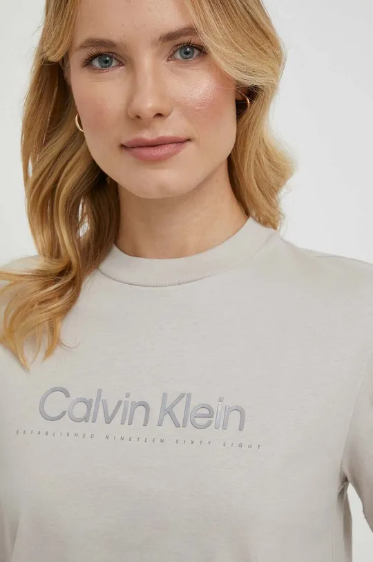 сірий Бавовняна футболка Calvin Klein Жіночий