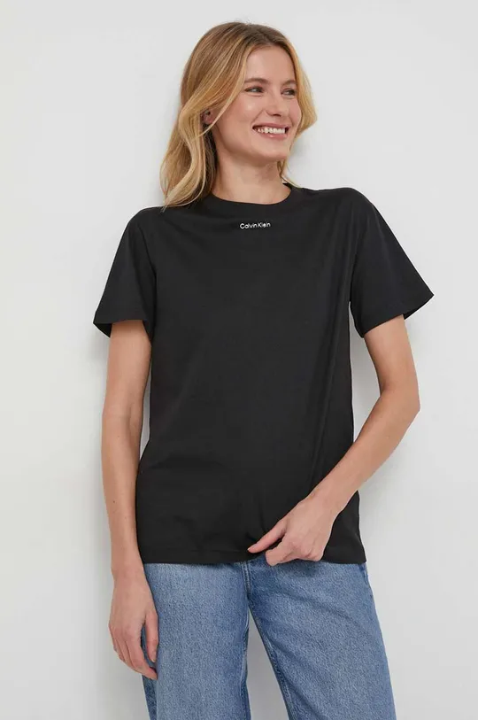czarny Calvin Klein t-shirt bawełniany Damski
