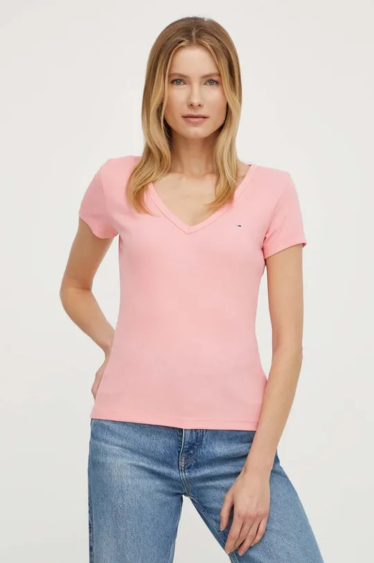 Tommy Jeans t-shirt różowy