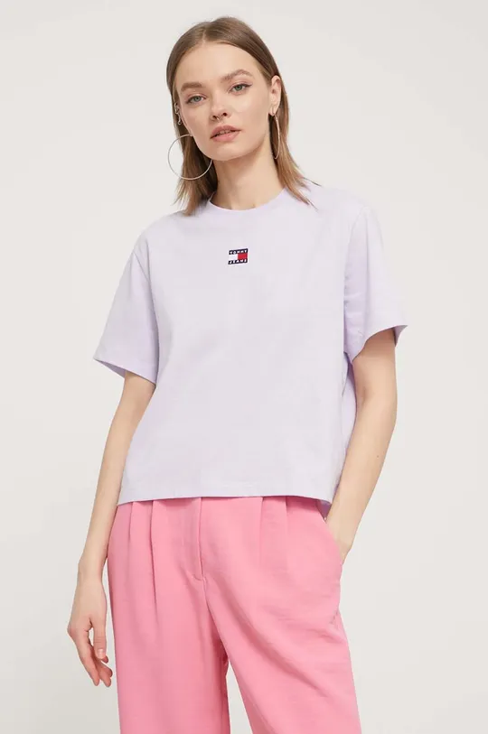 vijolična Kratka majica Tommy Jeans Ženski