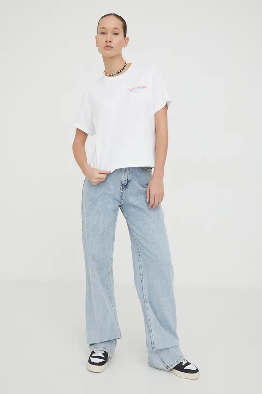 Tommy Jeans t-shirt bawełniany biały