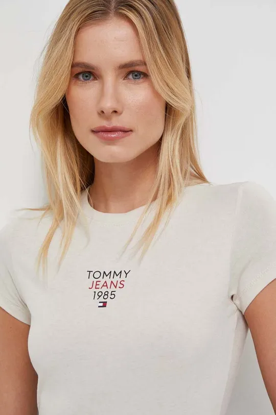 Μπλουζάκι Tommy Jeans μπεζ
