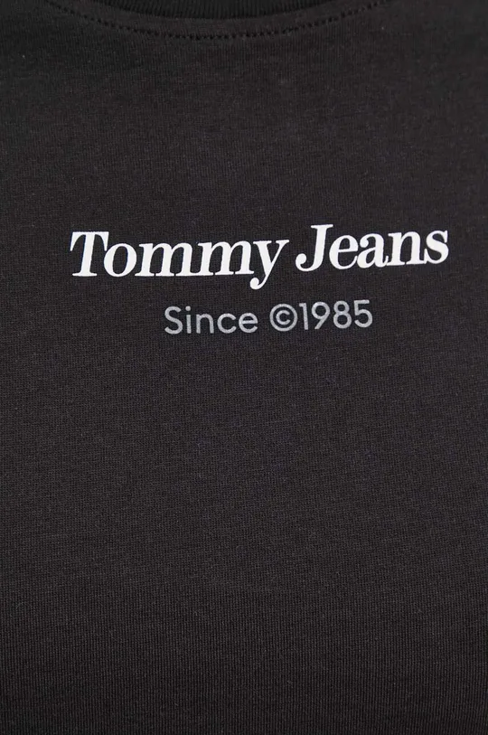 μαύρο Βαμβακερό μπλουζάκι Tommy Jeans