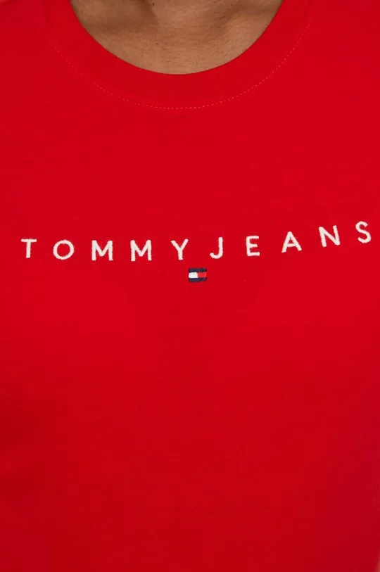 κόκκινο Βαμβακερό μπλουζάκι Tommy Jeans