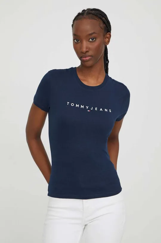 granatowy Tommy Jeans t-shirt bawełniany Damski