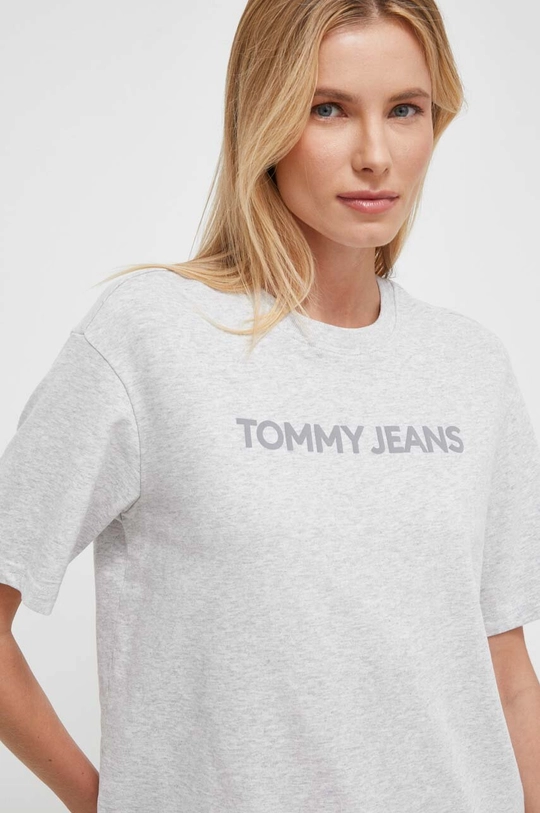 Хлопковая футболка Tommy Jeans серый