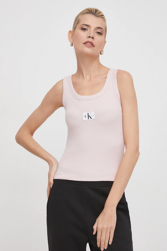 roza Top Calvin Klein Jeans Ženski