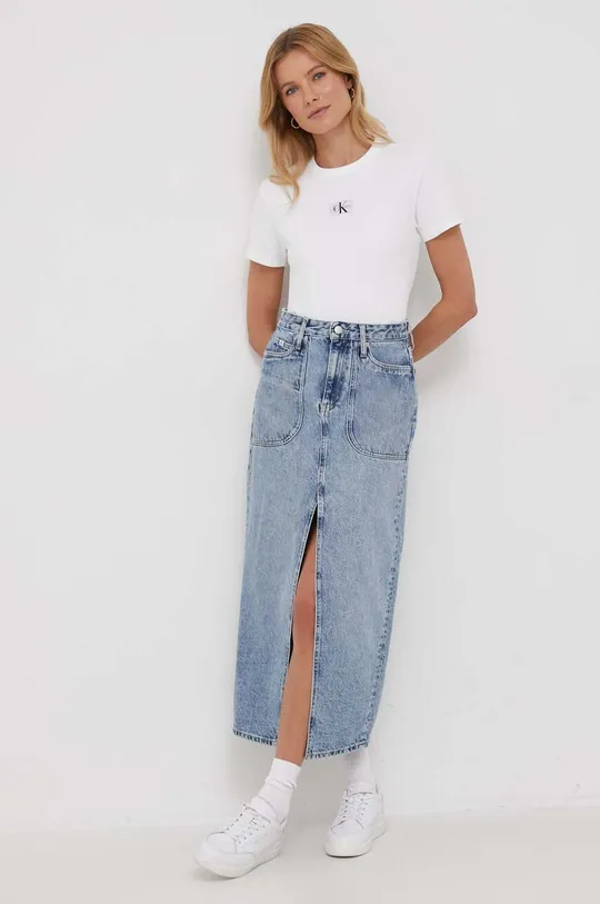 Kratka majica Calvin Klein Jeans bela