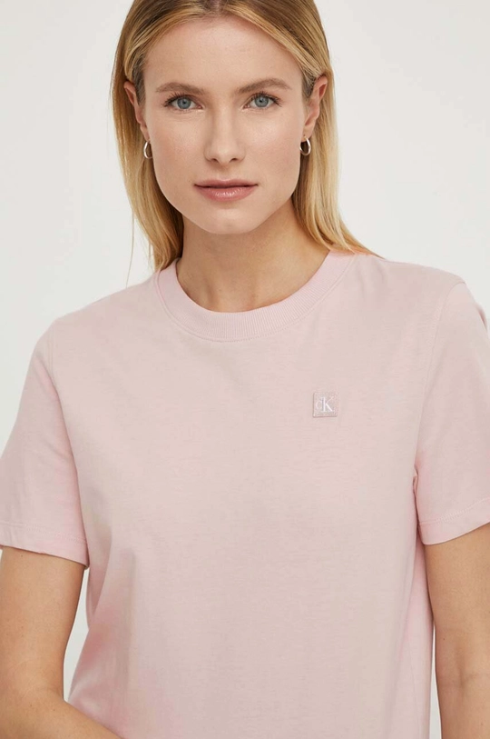 Calvin Klein Jeans t-shirt bawełniany różowy