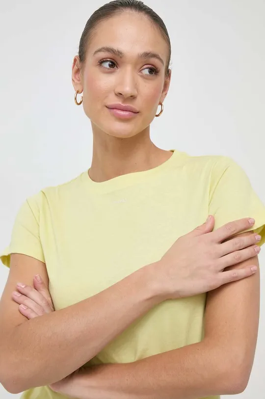 żółty Pinko t-shirt bawełniany