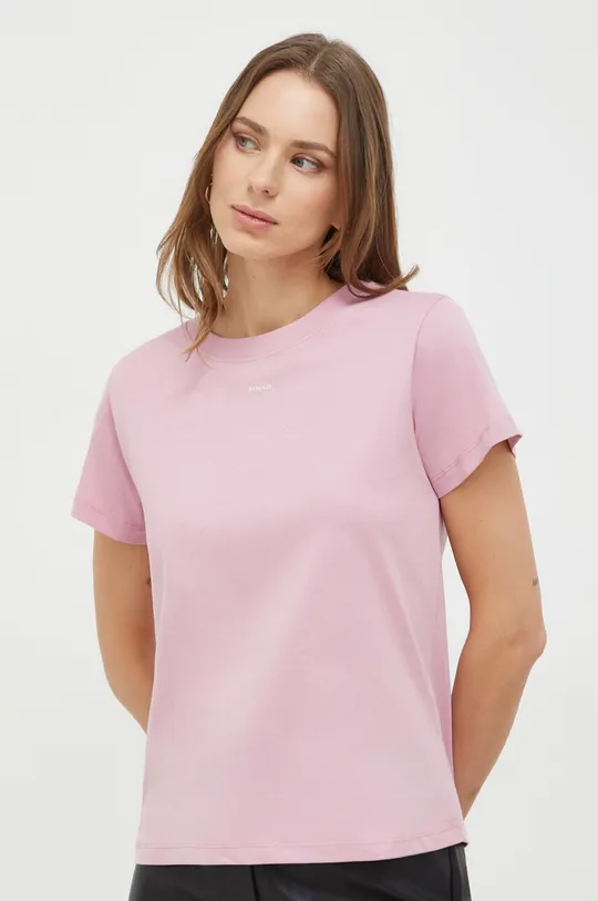 ροζ Βαμβακερό μπλουζάκι Pinko Γυναικεία
