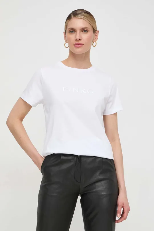 biały Pinko t-shirt bawełniany Damski