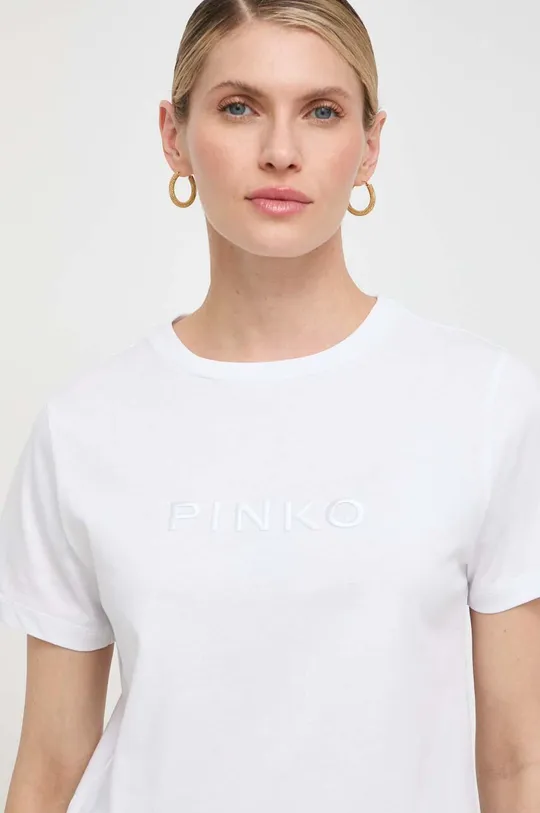 biela Bavlnené tričko Pinko