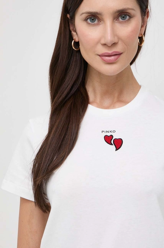 beżowy Pinko t-shirt bawełniany