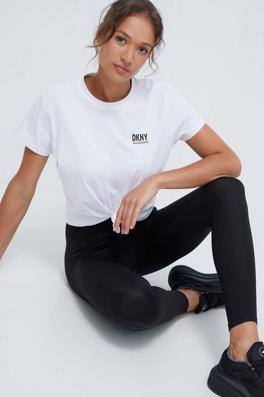 biały Dkny t-shirt bawełniany Damski