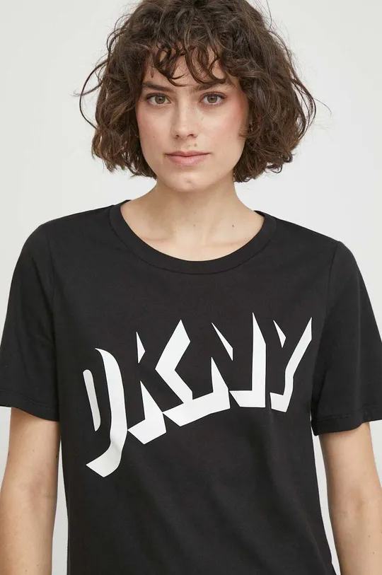 črna Bombažna kratka majica Dkny Ženski