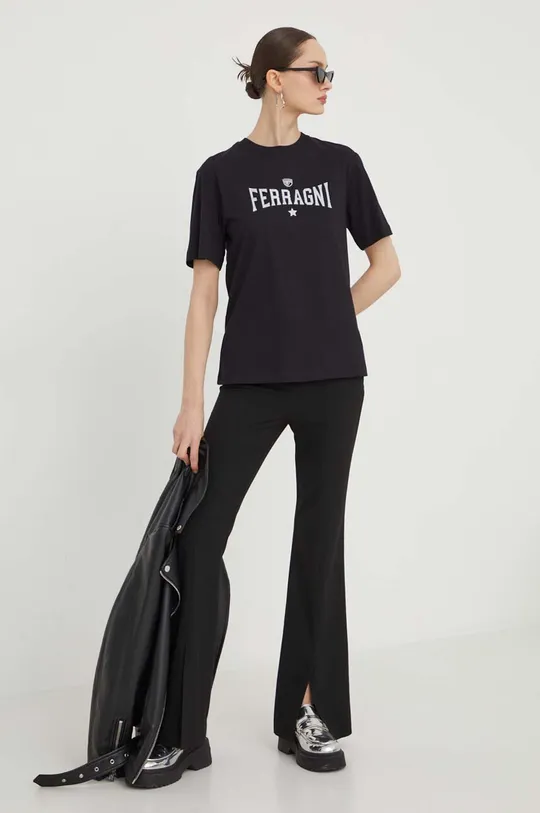 Chiara Ferragni t-shirt bawełniany STRETCH czarny
