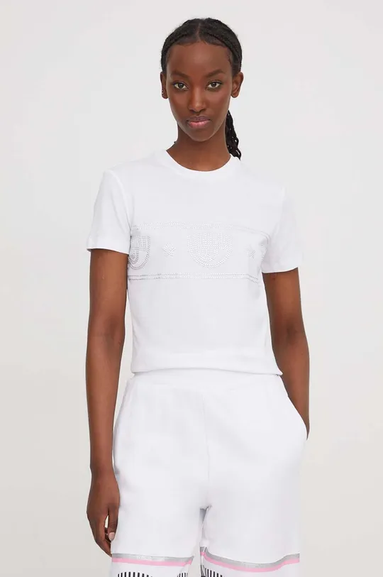 λευκό Βαμβακερό μπλουζάκι Chiara Ferragni