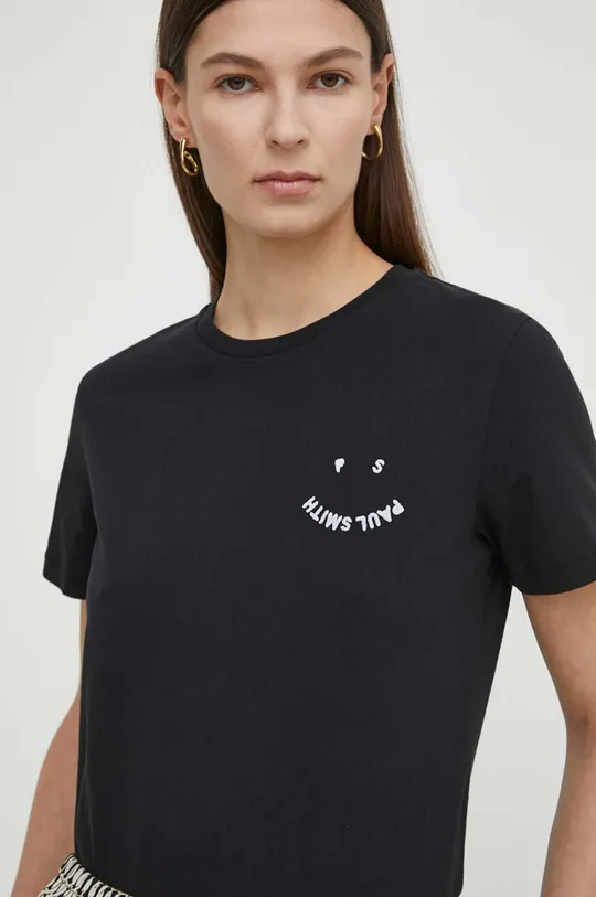 czarny PS Paul Smith t-shirt bawełniany Damski
