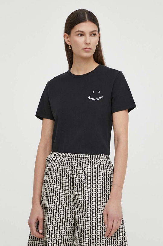 czarny PS Paul Smith t-shirt bawełniany