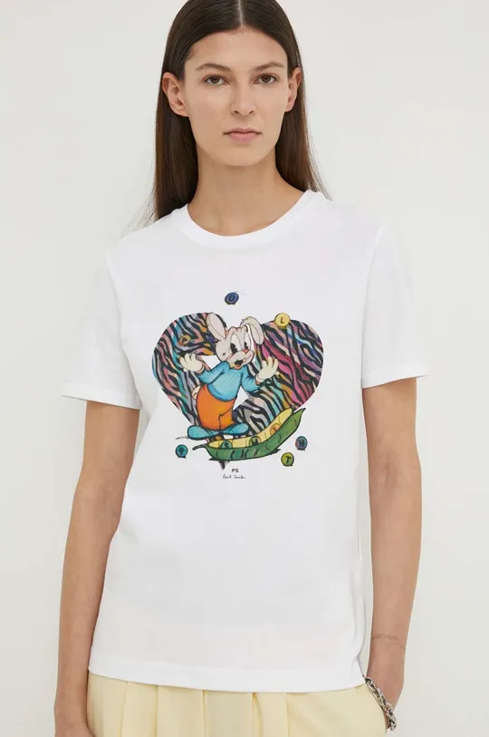 biały PS Paul Smith t-shirt bawełniany