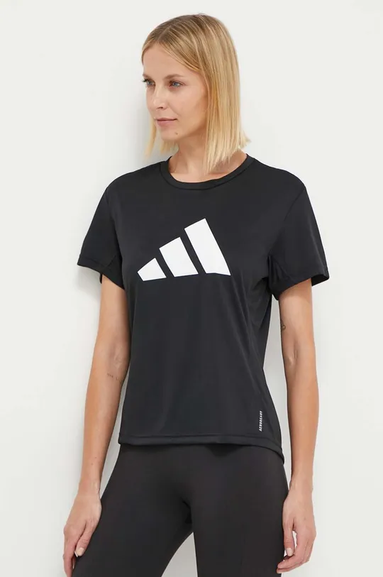 чорний Бігова футболка adidas Performance Run It Жіночий