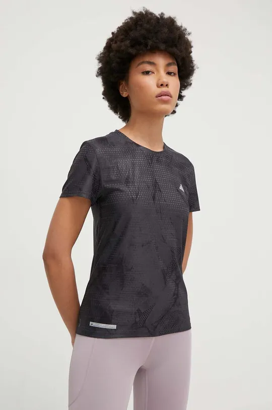 μαύρο Μπλουζάκι για τρέξιμο adidas Performance Shadow Original Γυναικεία