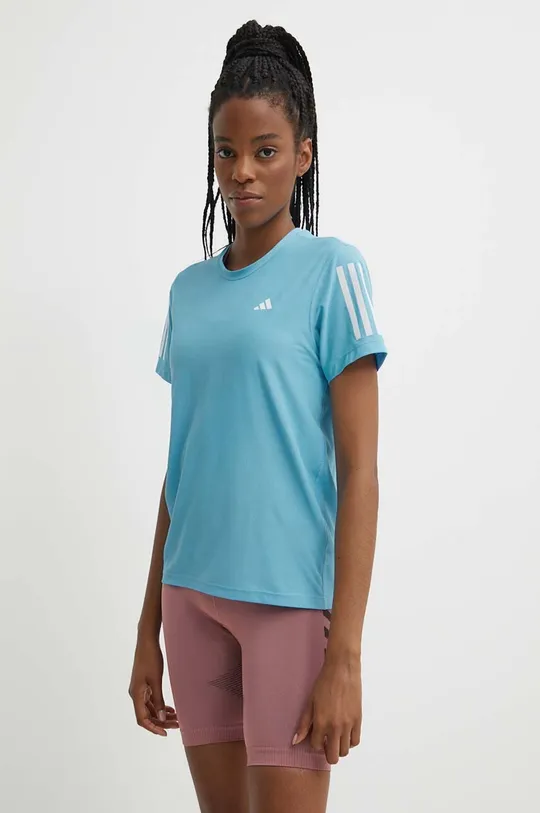 niebieski adidas Performance t-shirt do biegania Own the Run Damski