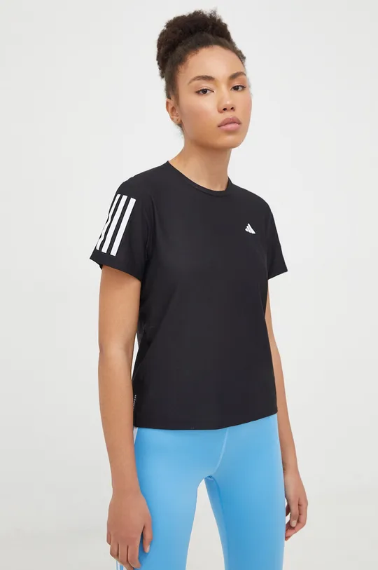 czarny adidas Performance t-shirt do biegania