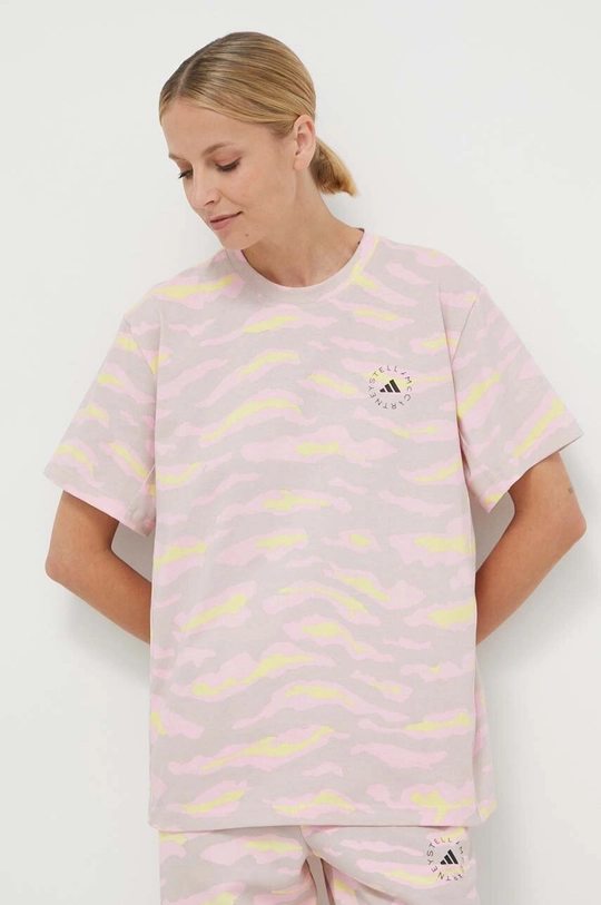 różowy adidas by Stella McCartney t-shirt Damski