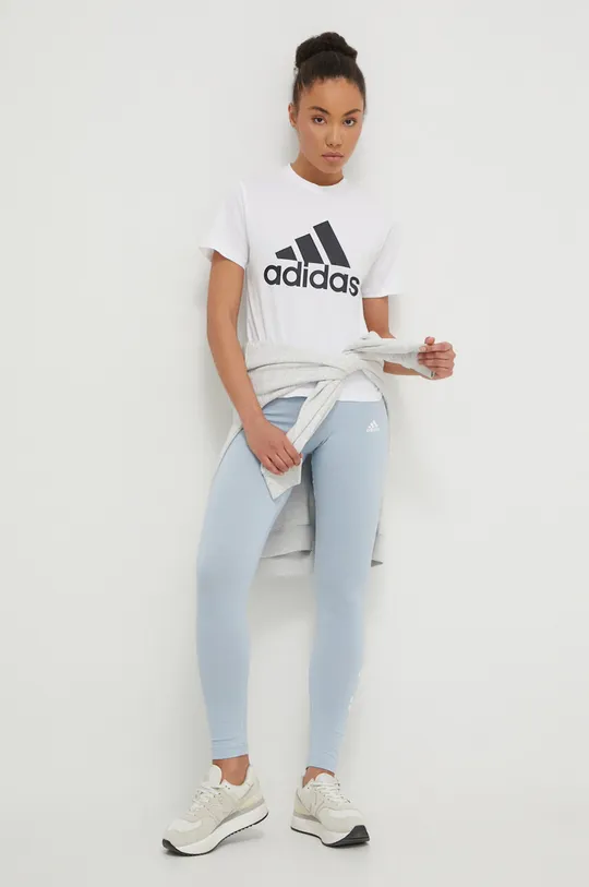 adidas t-shirt bawełniany biały