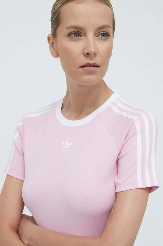 roza Kratka majica adidas Originals 3-Stripes Baby Tee