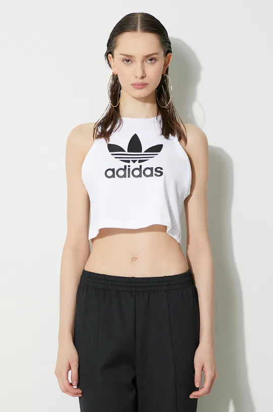 biały adidas Originals top Trefoil Tank Damski