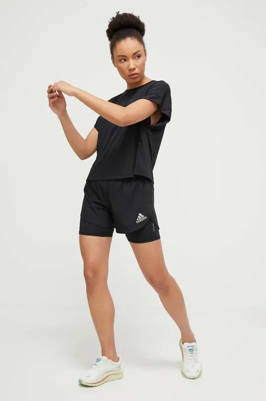 Majica kratkih rukava za jogu adidas Performance Studio crna