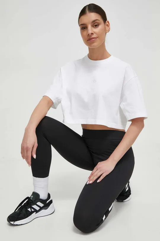 bijela Pamučna majica adidas Ženski