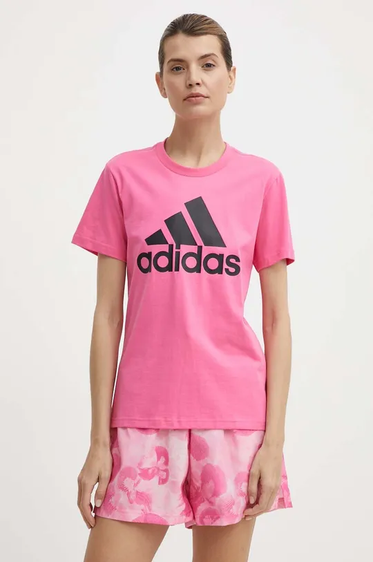 rózsaszín adidas pamut póló