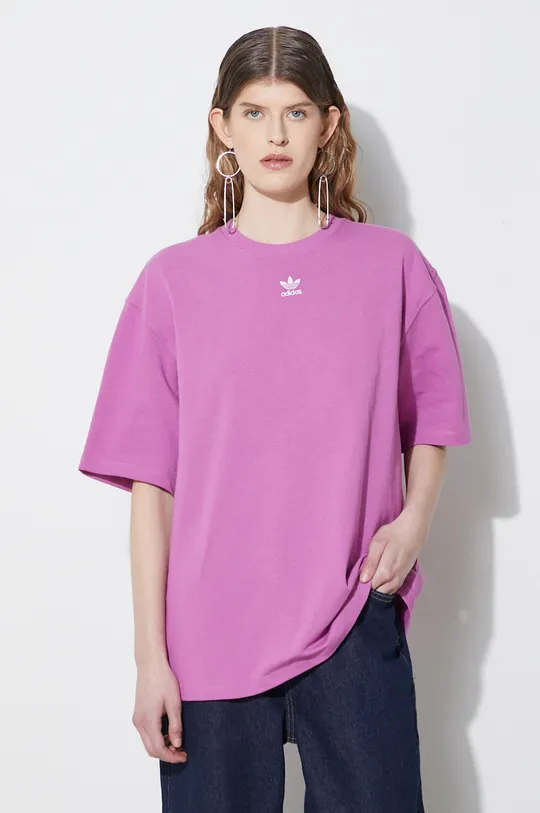 roza Pamučna majica adidas Originals Adicolor Essentials Ženski