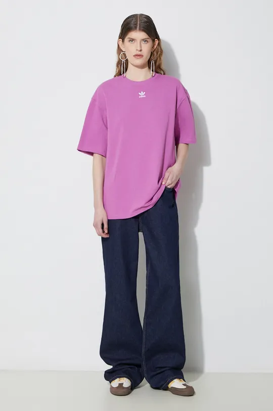 adidas Originals tricou din bumbac Adicolor Essentials roz