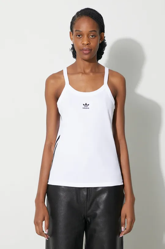 λευκό Top adidas Originals 3-Stripe Tank Γυναικεία