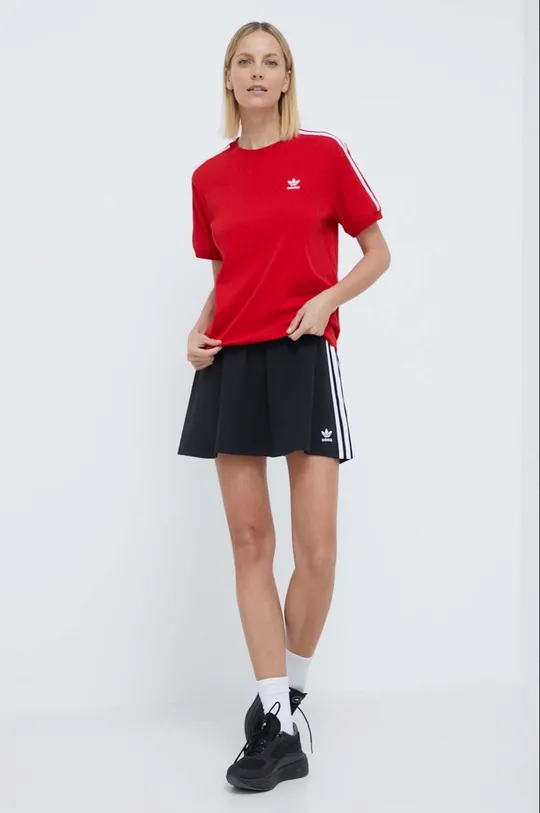 Μπλουζάκι adidas Originals 3-Stripes Tee κόκκινο