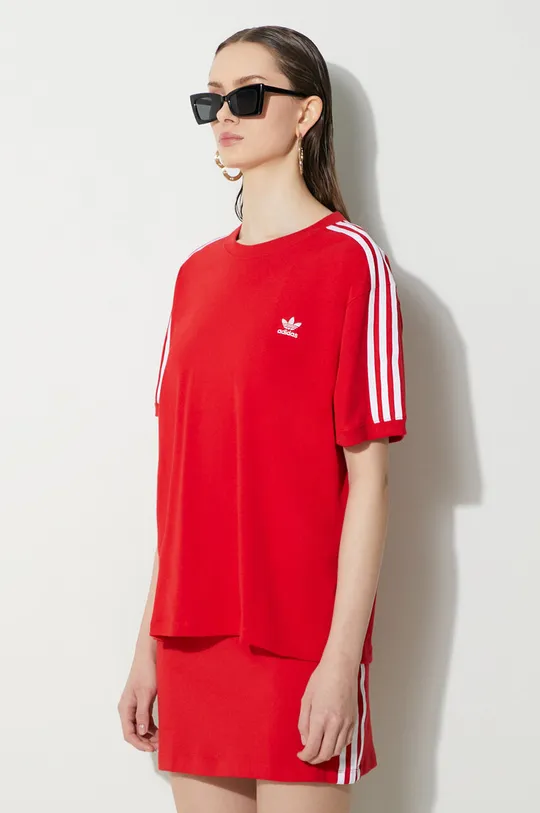 czerwony adidas Originals t-shirt 3-Stripes Tee