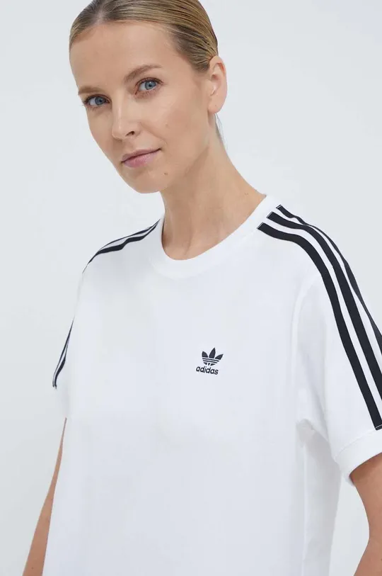 white adidas Originals t-shirt 3-Stripes Tee Women’s
