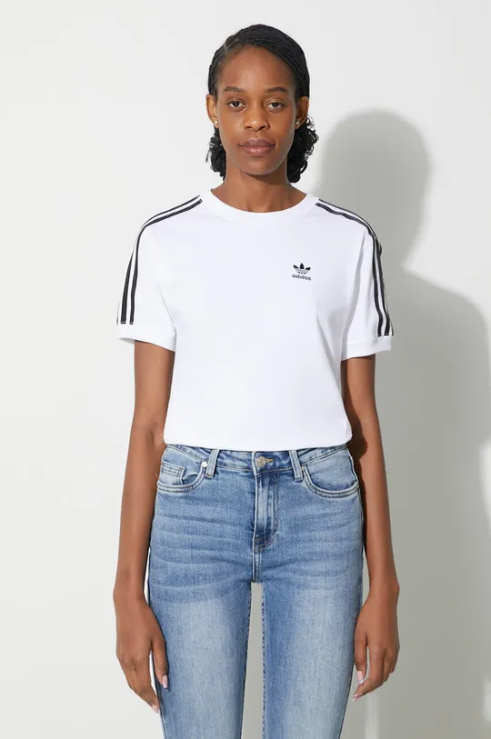 alb adidas Originals tricou 3-Stripes Tee De femei