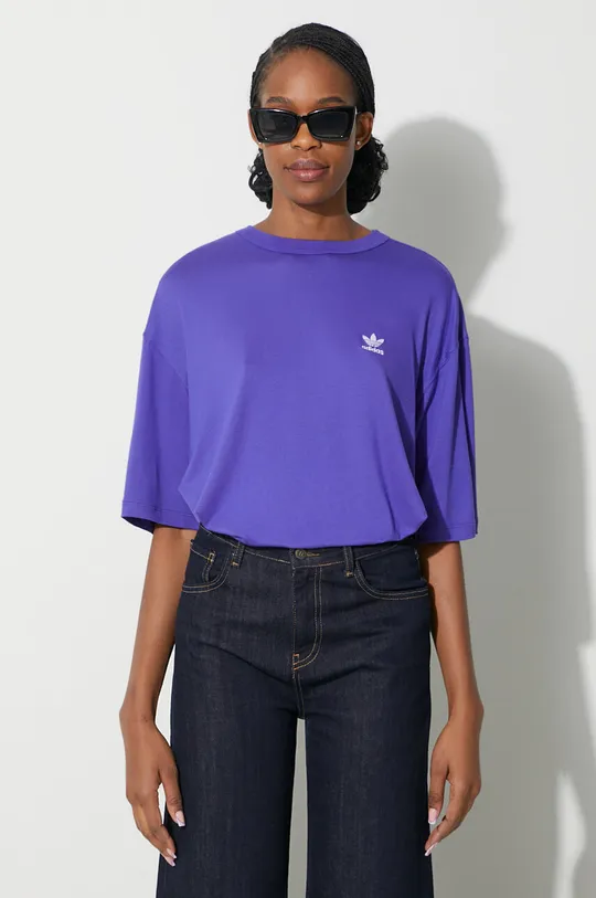 violet adidas Originals tricou Trefoil Tee De femei