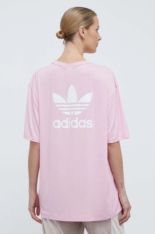 różowy adidas Originals t-shirt Trefoil Tee