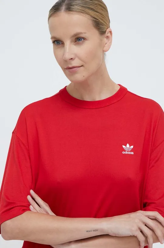czerwony adidas Originals t-shirt Trefoil Tee